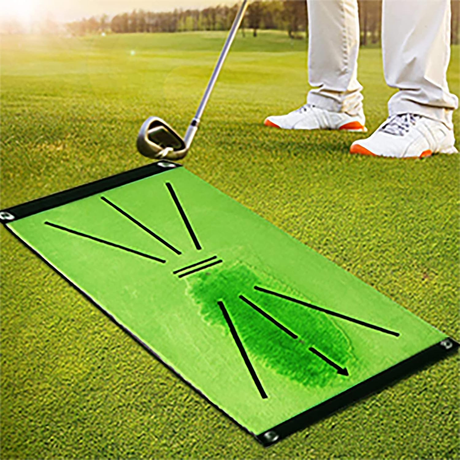 Golf Training Mat for Swing Detection, Premium Velvet Golf Practice