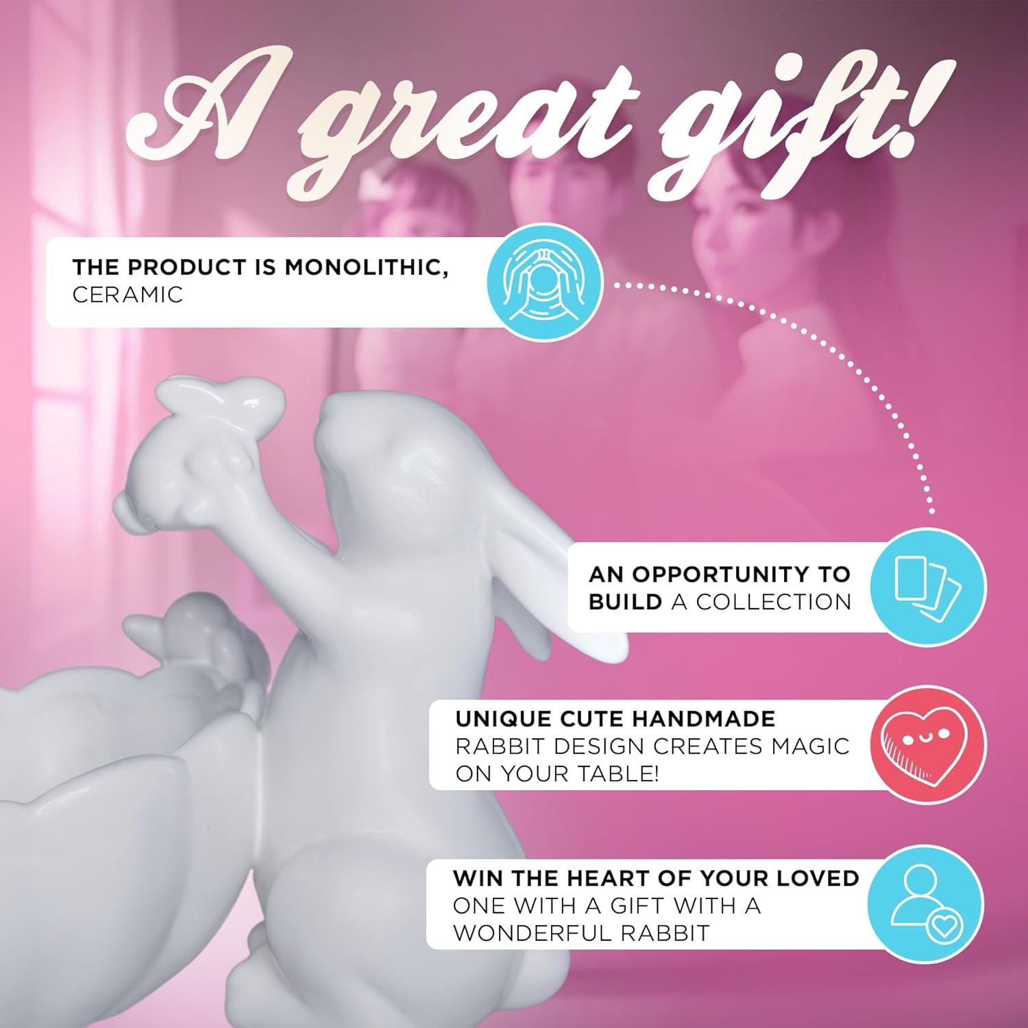 Candy Servers Bowl 'Mom Rabbit With Bunnies Kids' - Bunny Platter, Easter Dishes, Ceramic Plate, Jar, Egg, Decorations, Decor, Tableware