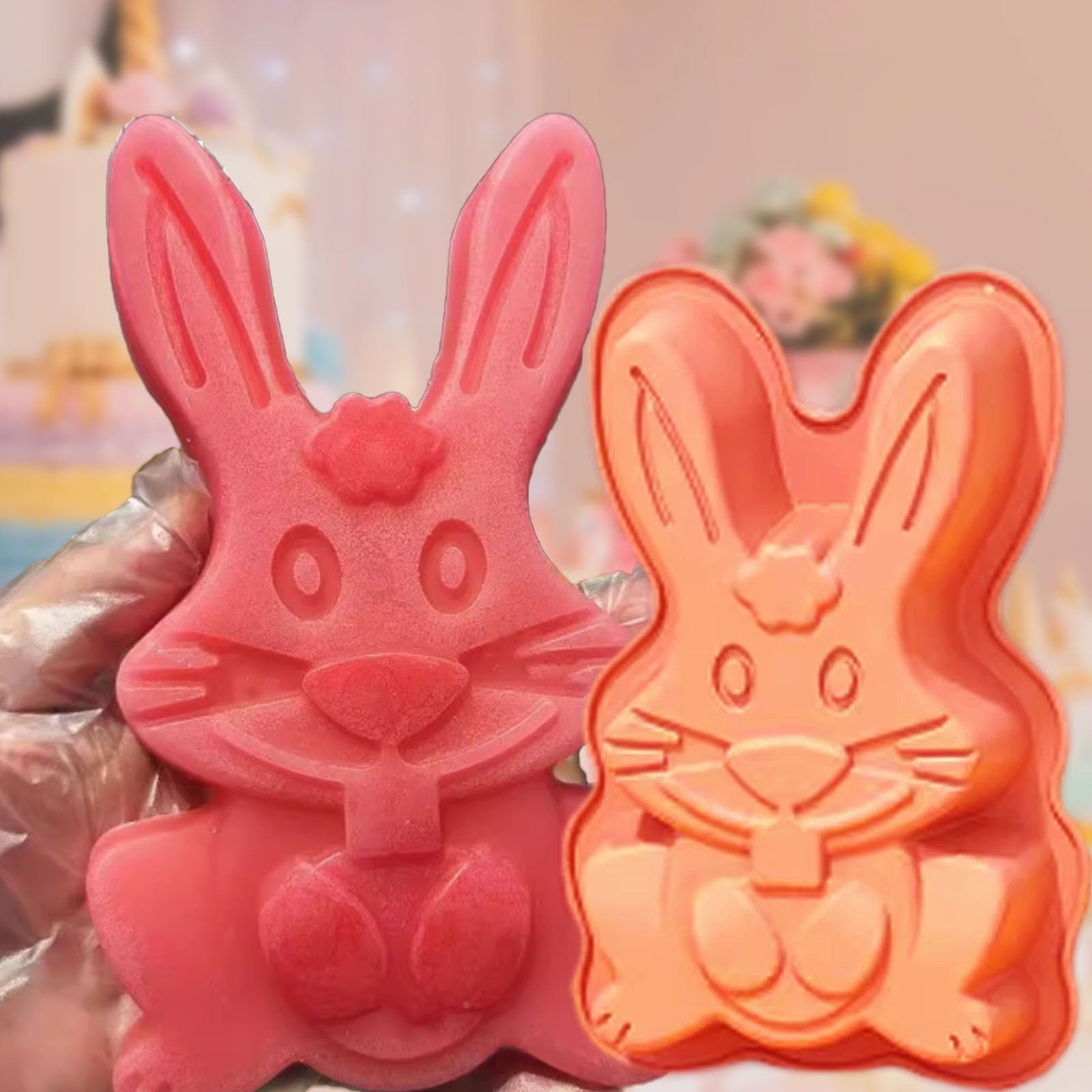 WishesMar Rabbit Shape Silicone Mould Fluted Cake Mold Nonstick Baking Cake Tin Reusable Cake Pan for Kitchen Creation Fun - Image 4