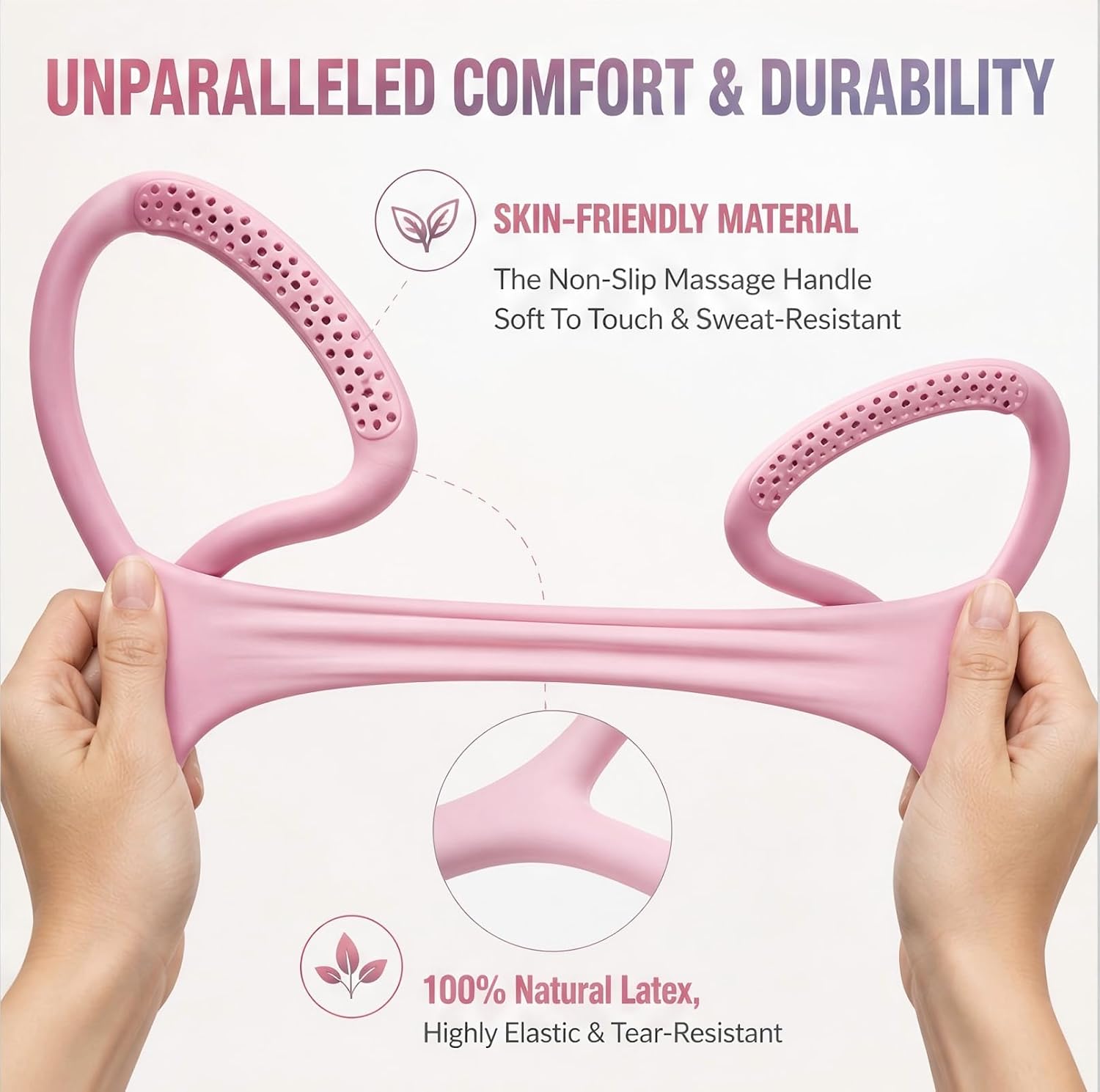 Figure 8 Resistance Bands with Handles for Women Men, 8 Shaped Resistance Rubber Band for Arms, Back, Shoulder Stretch Working Out with Handles, Not Break, Portable