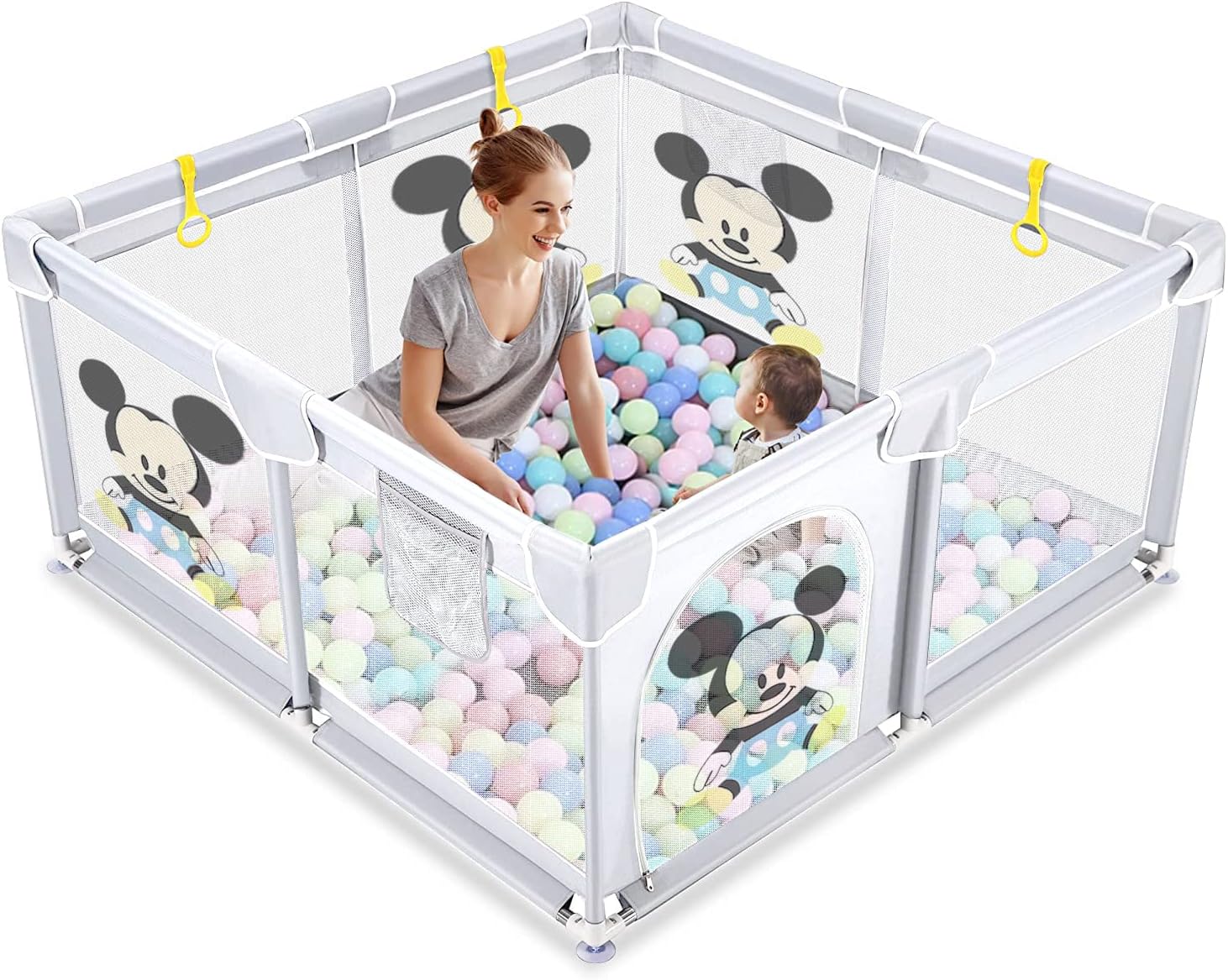 StarAndDaisy Playpen for Kids, Smart Folding & Portable Baby Activity with Safety Lock & Suction Cup, Play Gate Fence for Kids, Toddlers -Indoor Activity Suitable for Babies Upto 4 Yrs (150 * 180 cm)