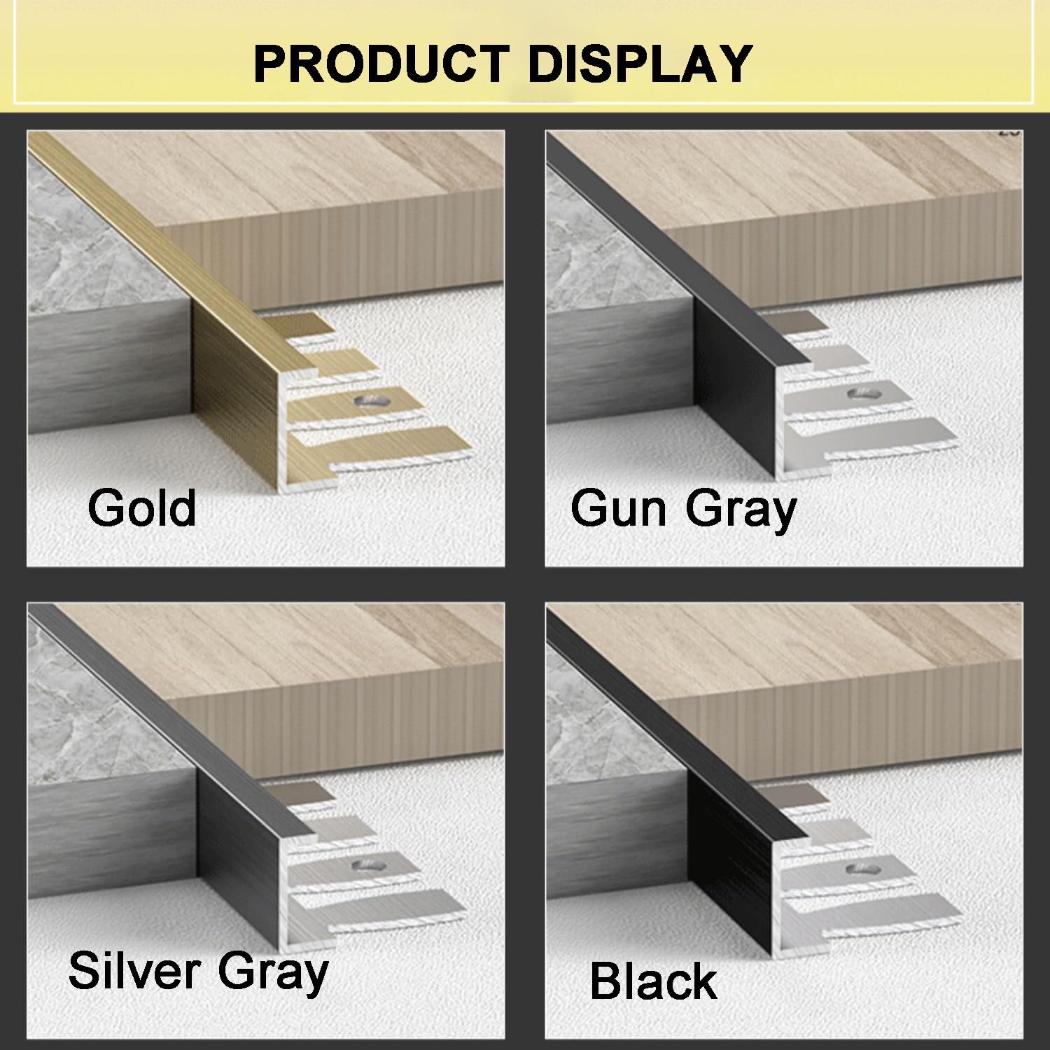 Perfil para Azulejos, Tira de transición de Acero Inoxidable para Pisos, Barra de remate para Bordes de Pisos, Tira divisoria Plana, transición Suave para Laminado a azulejo/Madera