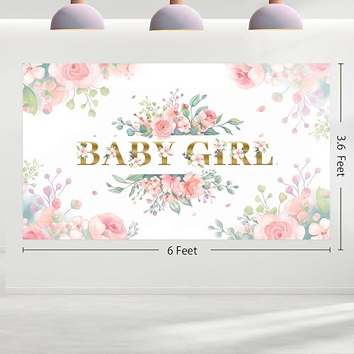 Miniatura 3 de Decoraciones de baby shower para niña, 242 piezas de decoraciones florales para baby shower, suministros de fiesta con fondo, vajilla desechable (25