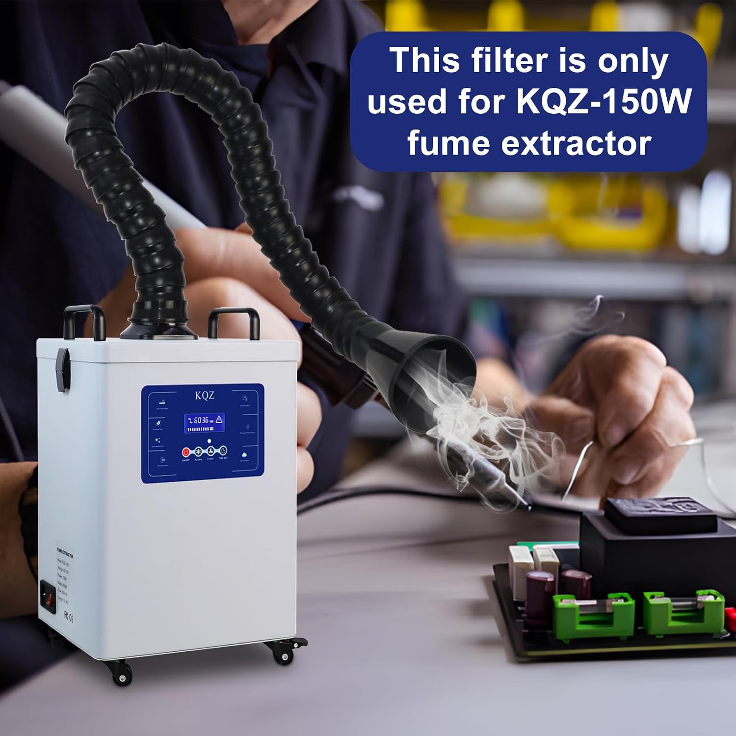 KQZ 150W Solder Fume Extractor for Laser Engraver，Welding and So on (Filter, plastic, Filter)