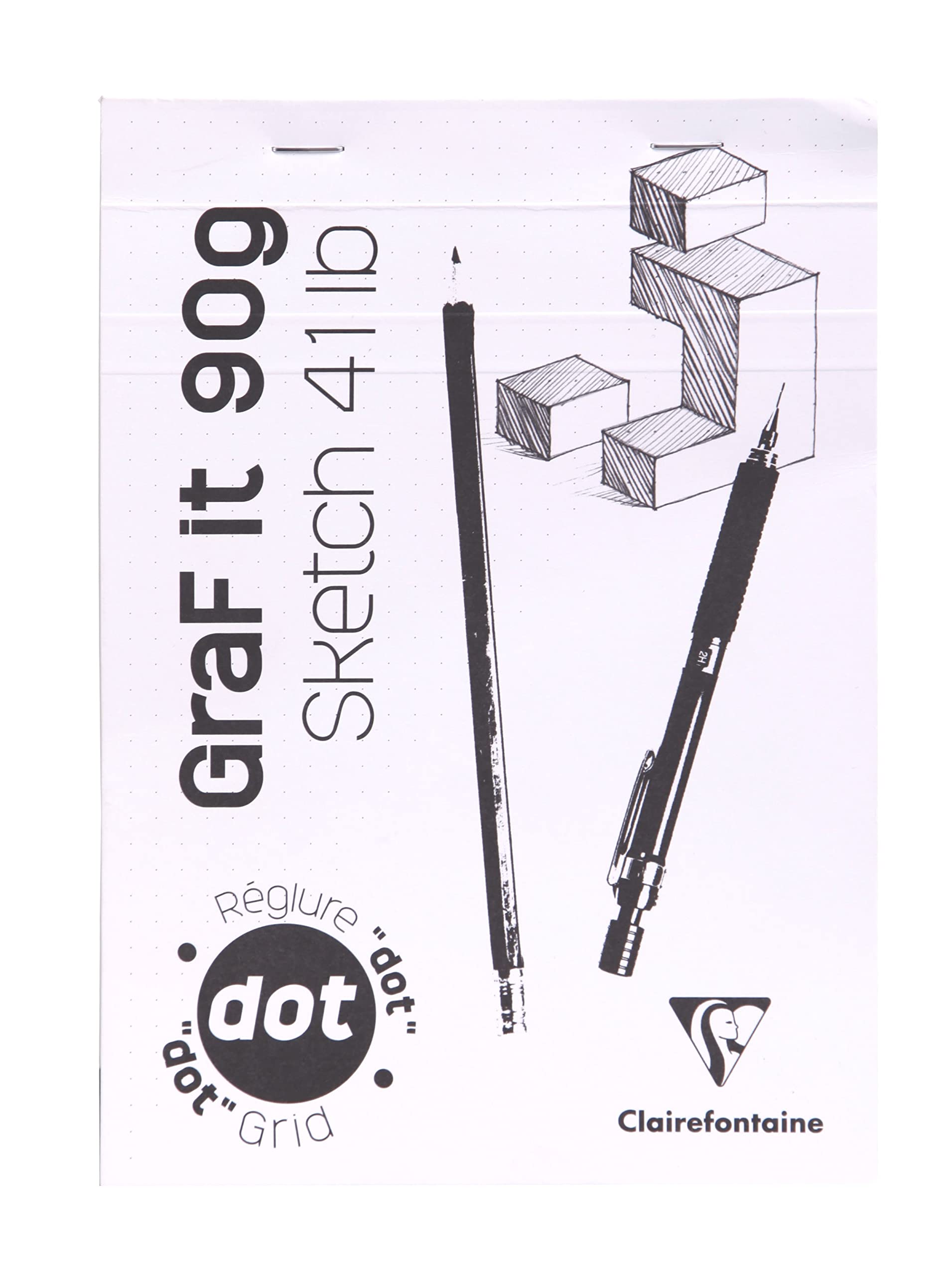 Clairefontaine 96651C - Packung mit 10 Skizzenblöcken GRAF IT, DIN A5 14,8x21cm, kopfseitig geheftet, Dot Lineatur 80 Blatt 90g, farbig sortiert, 1 Pack
