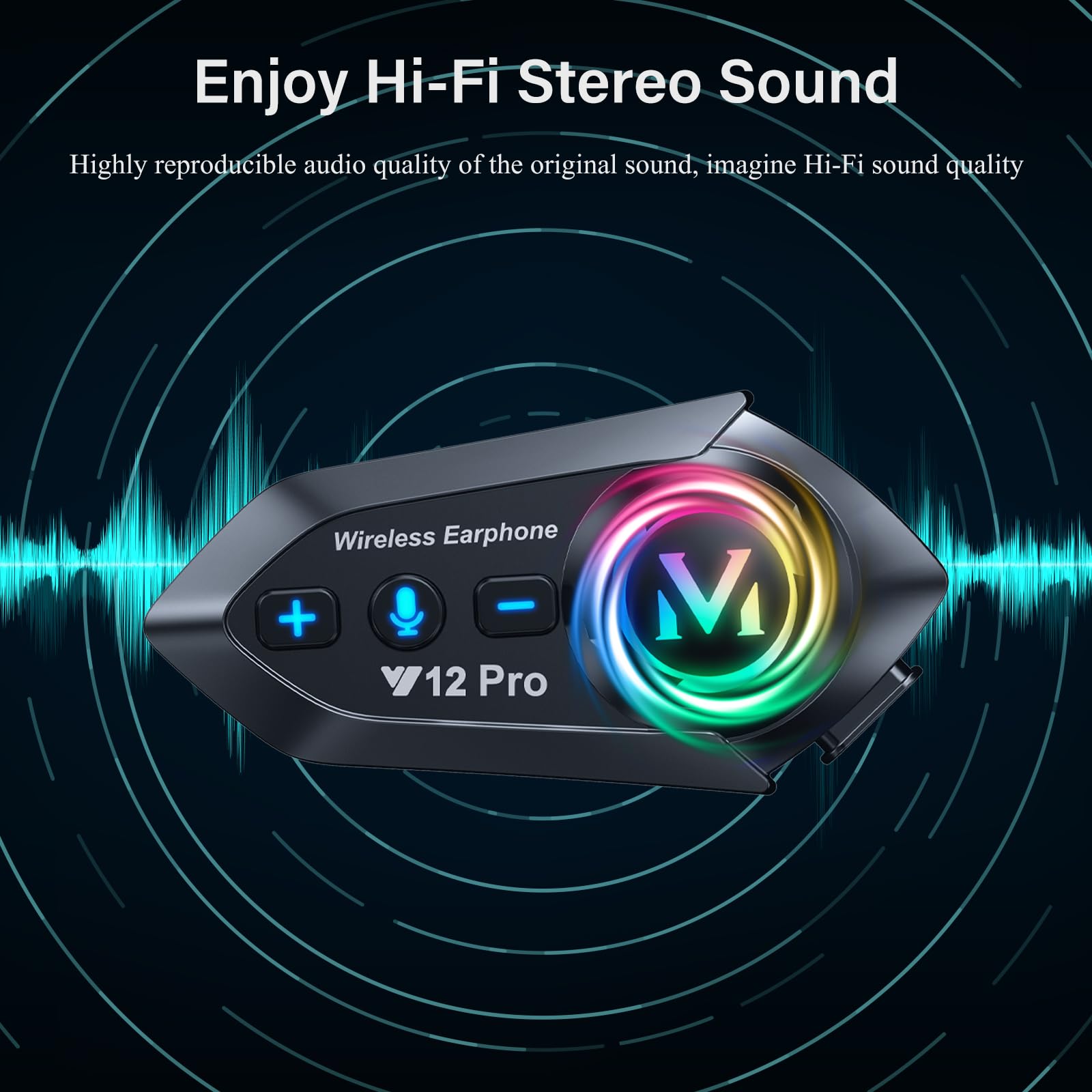 Motoradhelm Bluetooth 5.4 Headset Motorrad Helm Bluetooth Headset mit Dual-Chip für Audio-Multitasking Helm Gegensprechanlage Kopfhörer Kommunikationssystem für 2 Fahrer mit 500m Kompatibel Alle Helme