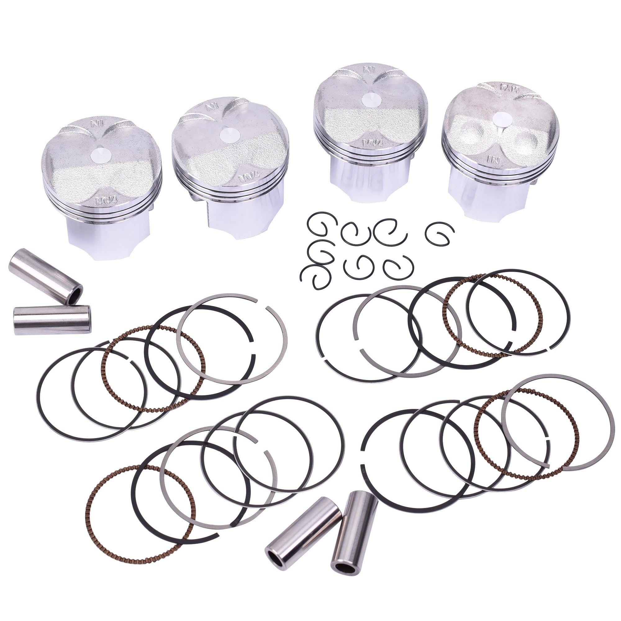 Juego de 4 Anillos de pison for Motor de Motocicleta, 55 mm, 55,25 mm, 55,5 mm, 55,75 mm y 56 mm for CB400 Super Bol D'or 2005-2022 CB 400 Piezas del Motor(55.75mm)