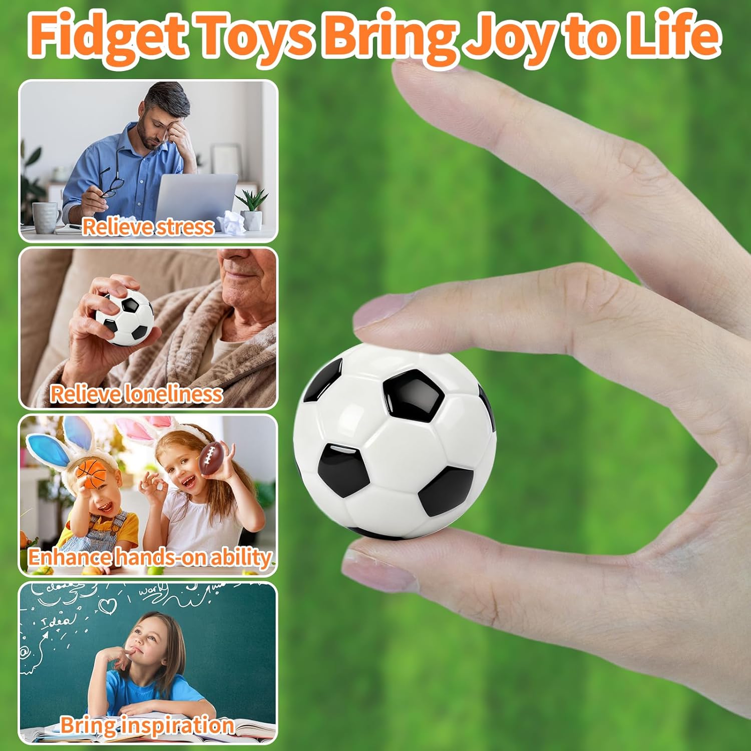 36 Pcs Mini Foam Sports Balls for Kids Adults Party Favors,Small Stress Balls Basketball Football Soccer Balls Bulk Toys Goodie Bag Stuffers Classroom Prizes Party Decorations