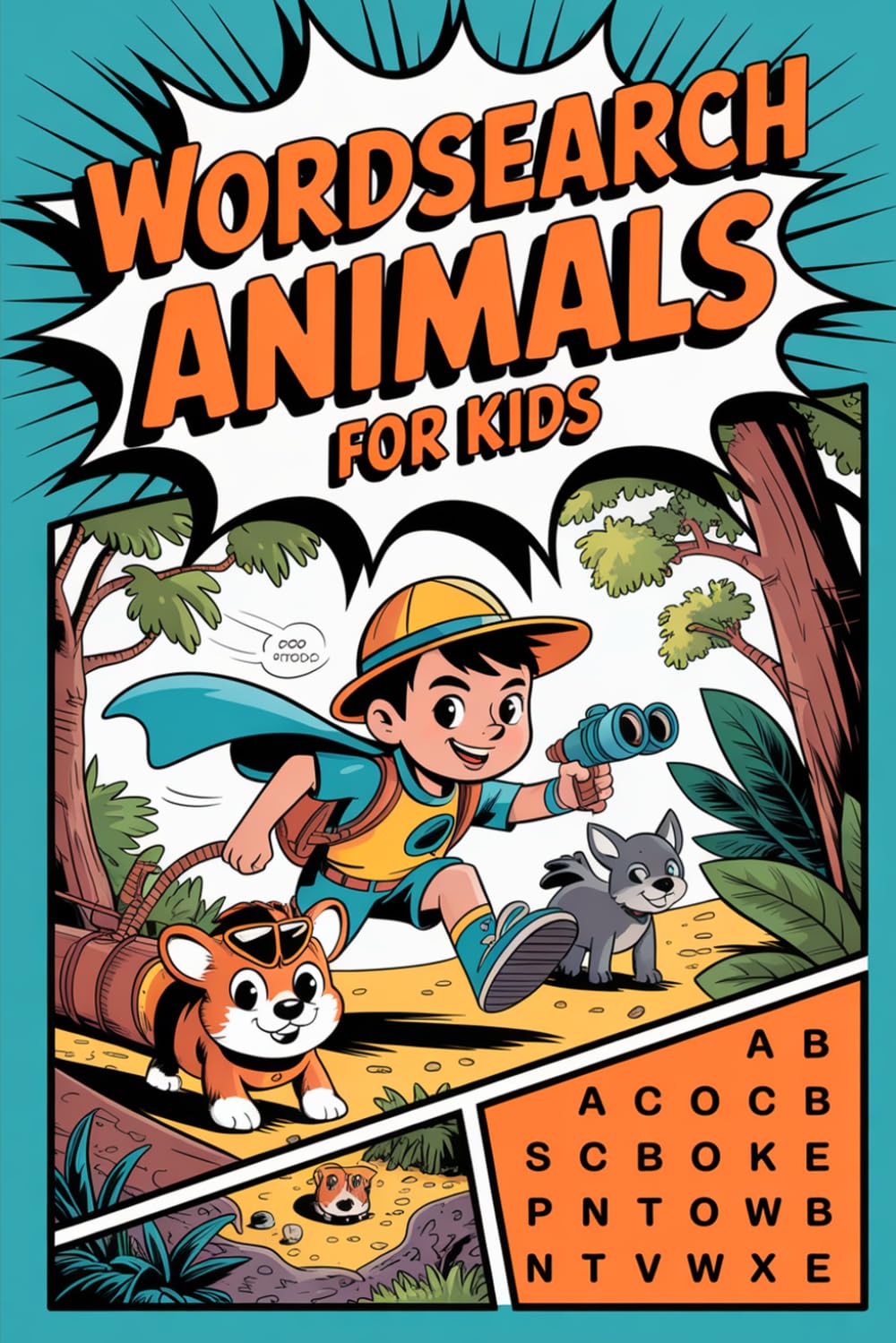 Wordsearch Animals for Kids: Adventure-Lite Word Puzzle Workbook for Ages 6 to 8