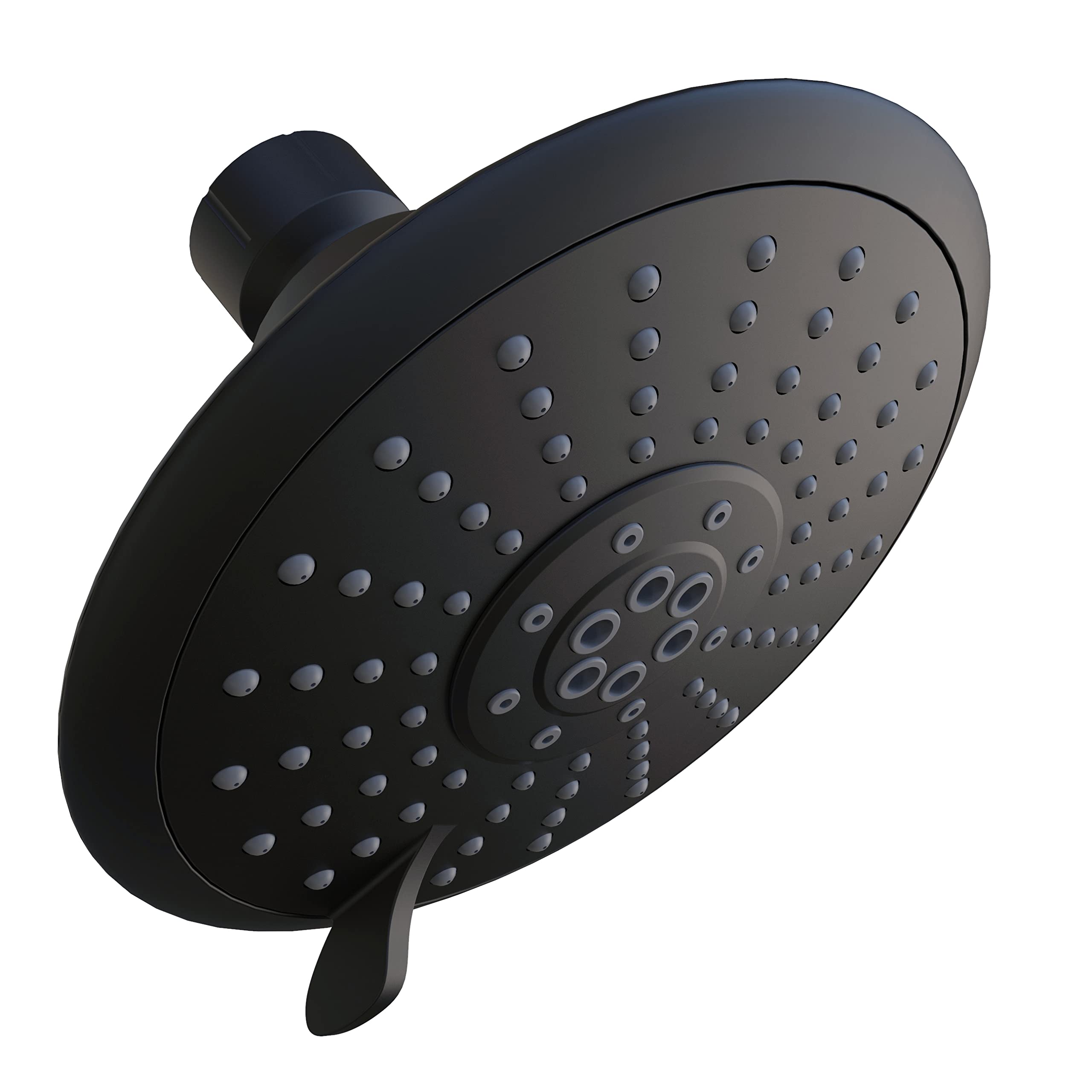 Westbrass SH5601-62 Cabezal de ducha redondo delgado de 5 funciones ajustable, color negro mate