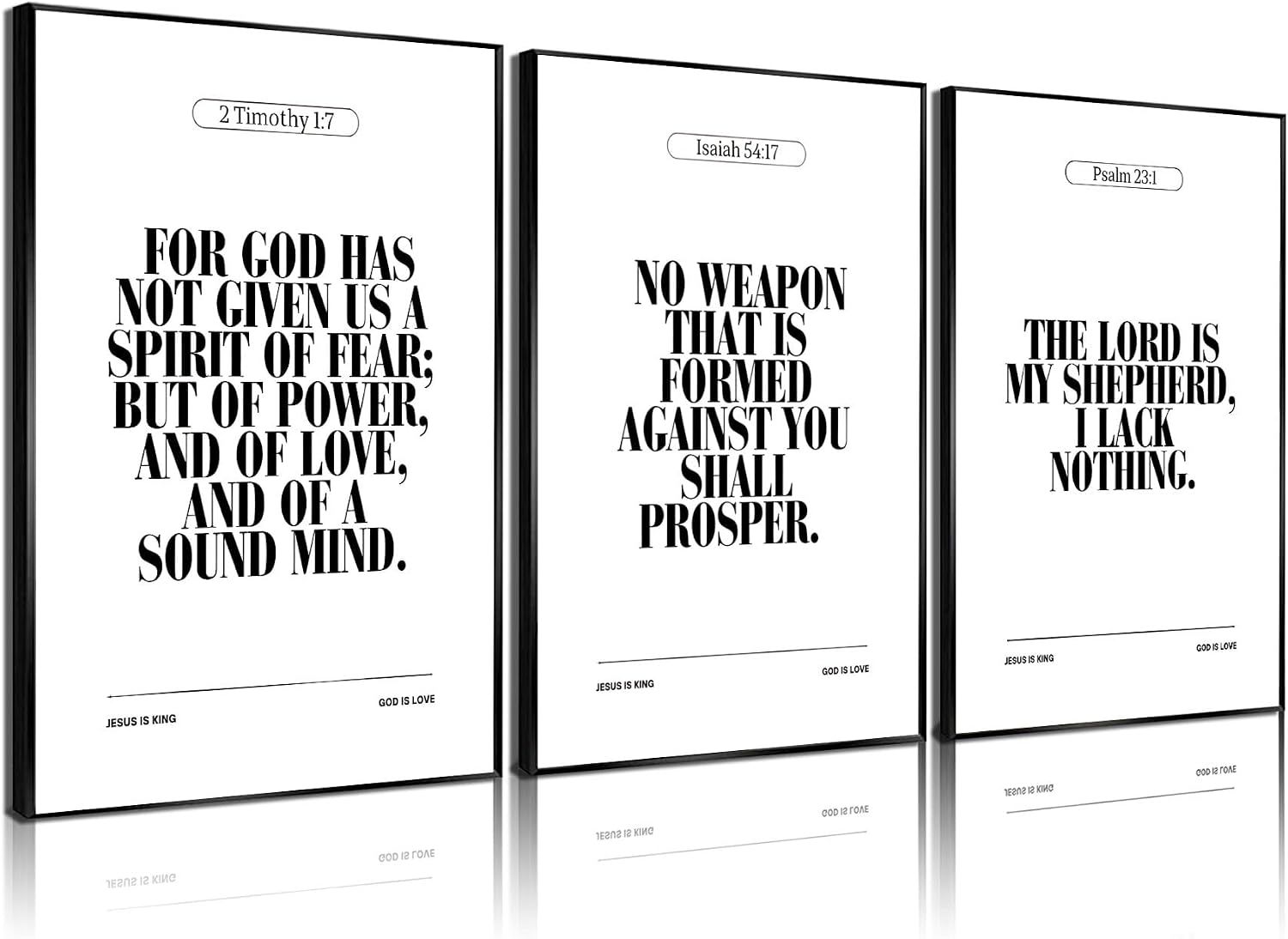 AUFDASORT 3 Pcs Bible Verse Wall Art Unframed Minimalist Christian Scripture Posters Inspirational Religious Quotes Print for Living Room Bedroom Church Prayer Room 12x16 Inch