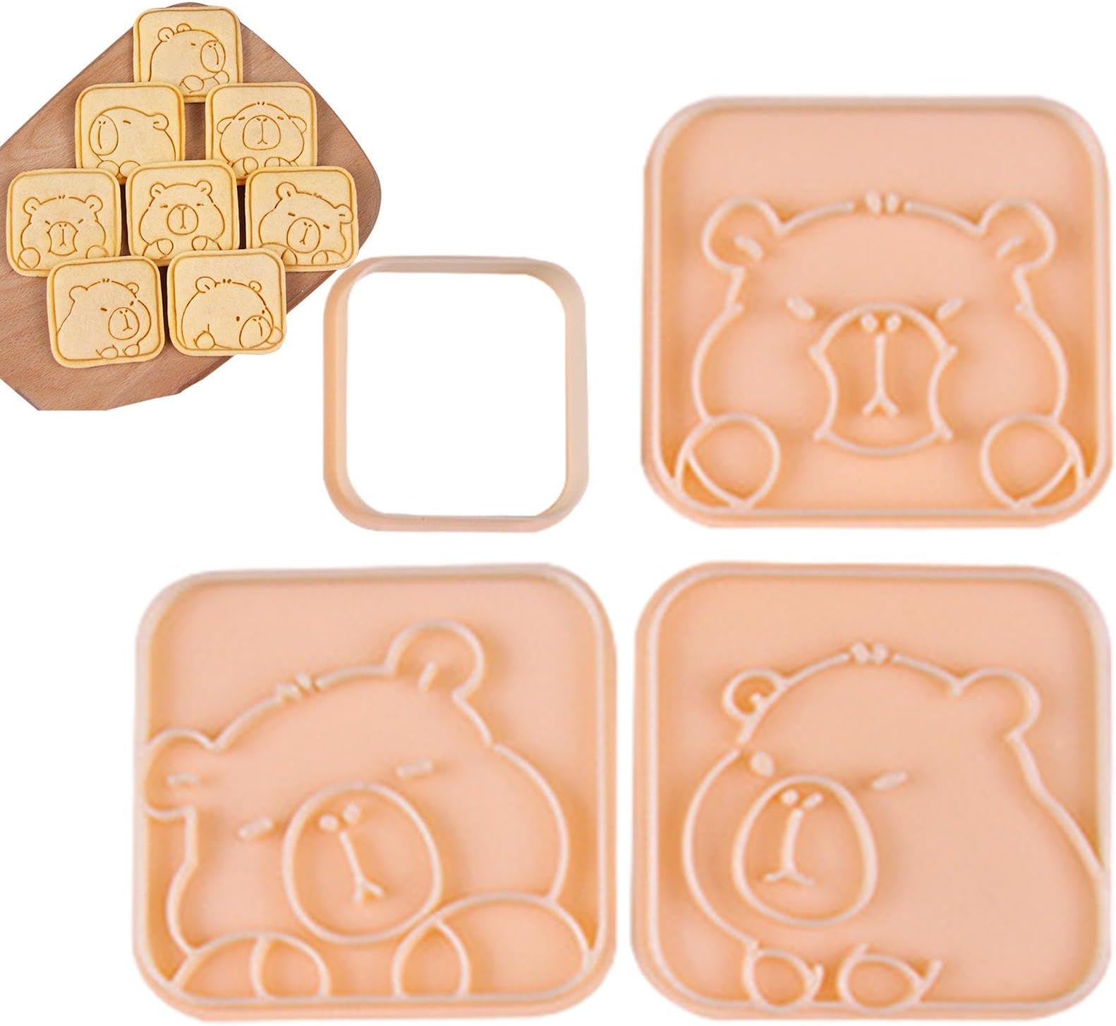 Capybara Cookie Cutter,Capybara Stamp Baking Cutter Cookie Mold | Fondant Pastry Cookie Cutter Stamp for Fondant Pastry, Pies Cakes Cookies Pastries