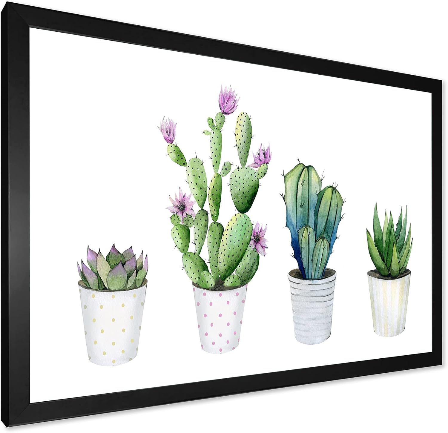 Cactus Succulent Aloe Vera Home Plants In The Pots Farmhouse Framed Wall Art