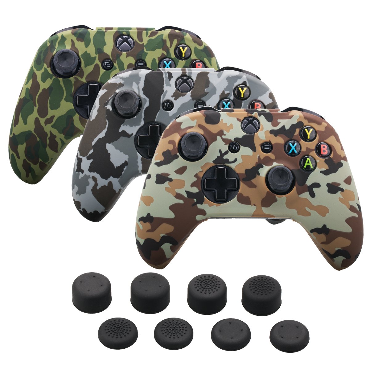 9CDeer 1 Piece of SiliconeTransfer Print Protective Cover Skin + 6 Thumb Grips for Xbox One/S/X Controller rainbow — view 18