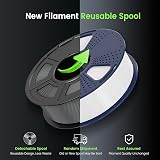 SUNLU PLA Filamento Stampante 3D, Filamento PLA 1.75mm per Stampante 3D, Adatto Alla Maggior Parte Delle Stampanti 3D FDM, Bobina 3D Filamento PLA da 1KG. (Nero) - 6