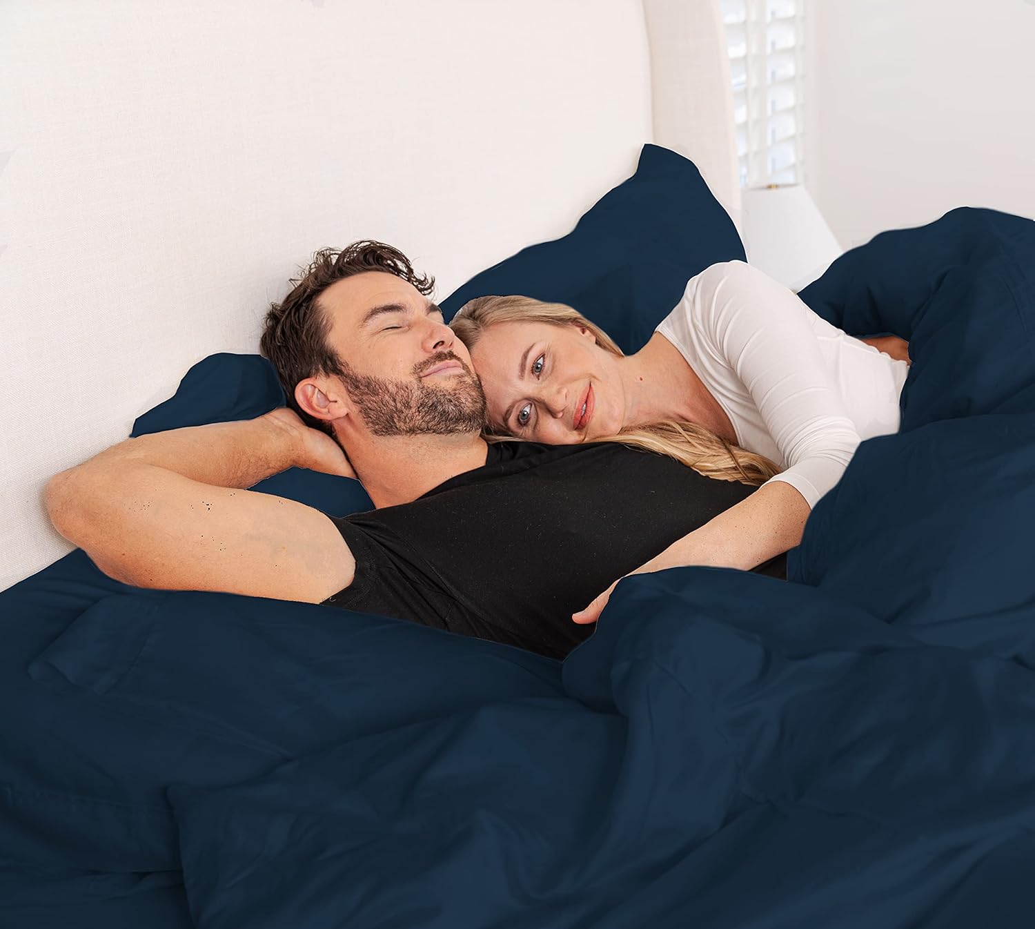 KICKEE Sheet Set, 100% Viscose from Bamboo, Sateen Weave, Silky Soft Bedding for Heavenly Comfort, Best 300 Thread Count (Blue Suede, CA King)