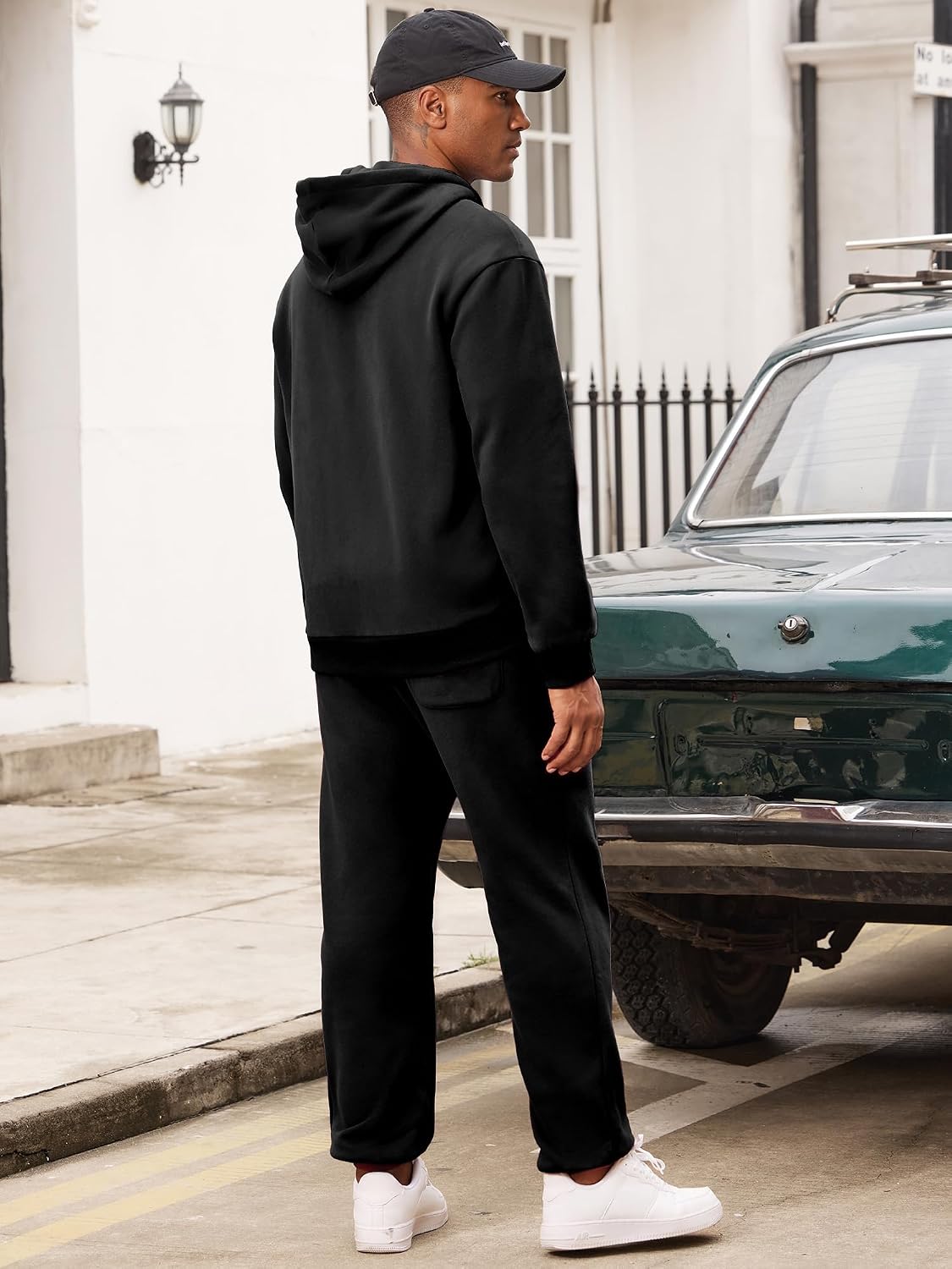 JMIERR Mens Hoodie Jogger Pants Set Fleece Lined Zip Up Two Piece Tracksuit