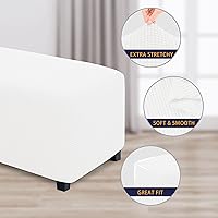 Vista 3 de Vicwow Fundas otomanas rectangulares, funda elástica para otomana, fundas de asiento rectangulares para taburetes de pies, funda otomana