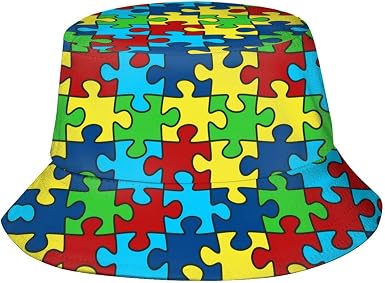 Colorful Autism Print Bucket Hat for 