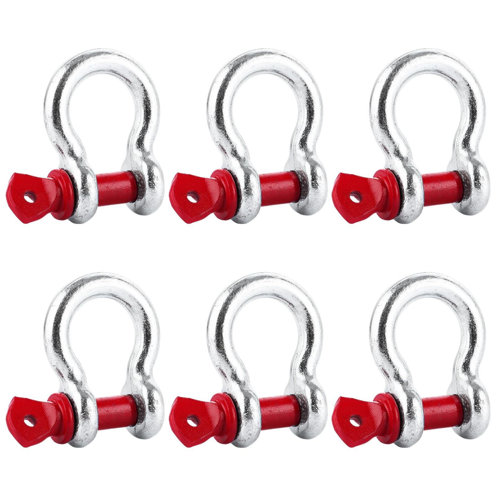 Lot de 6 manilles en acier inoxydable 2T haute résistance galvanisé à chaud