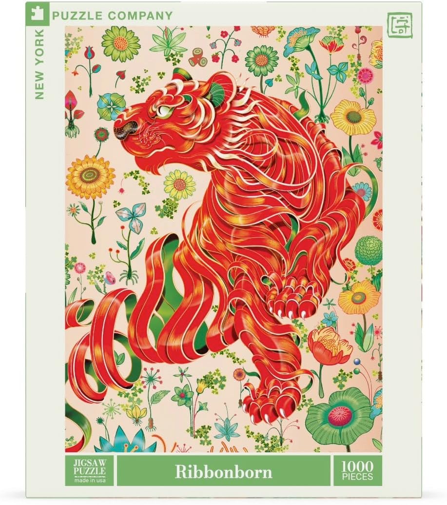 New York Puzzle Company - Victo Ngai Ribbonborn - 1000 Piece Jigsaw Puzzle for Family Game Nights by Victo Ngai