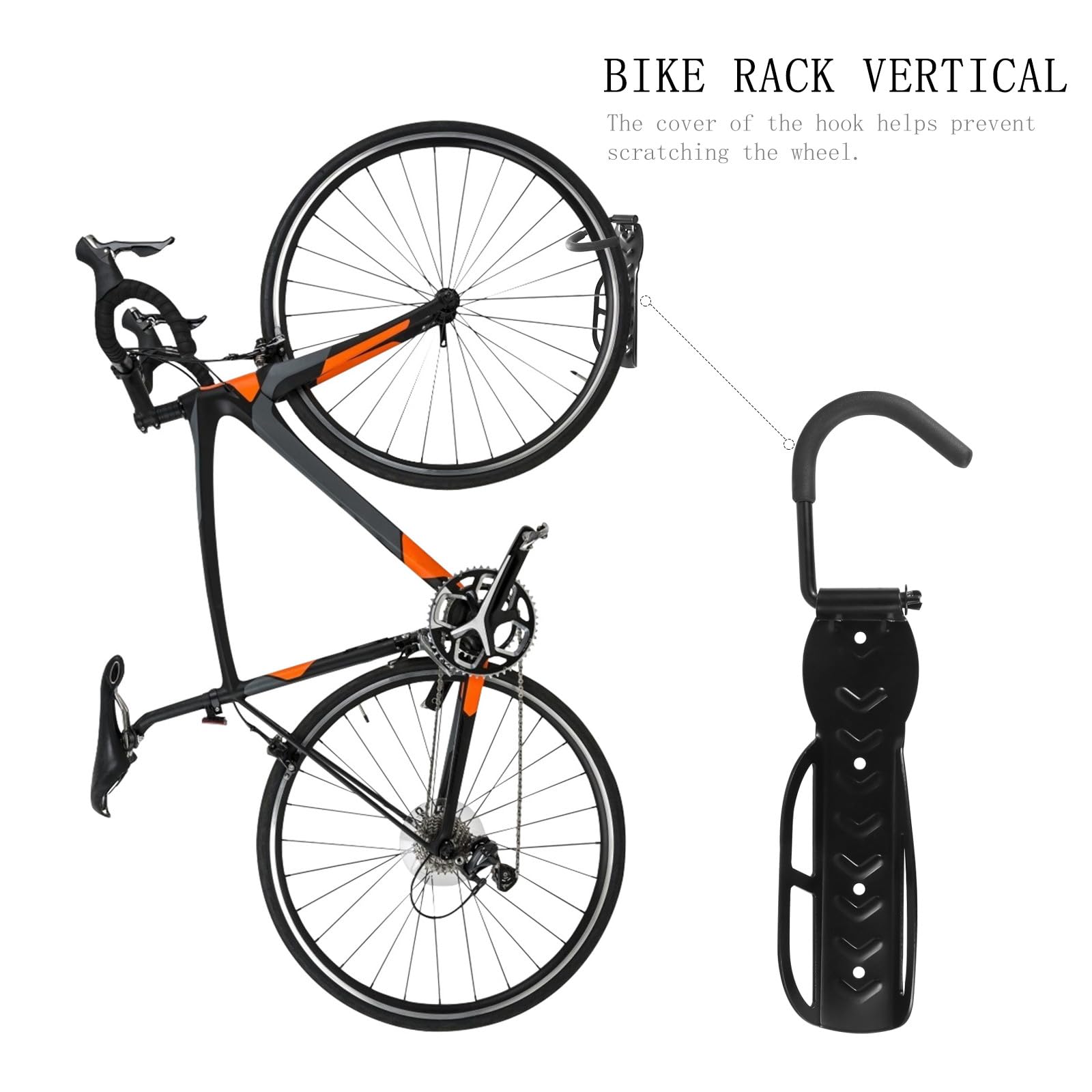 Cabilock Soporte de Pared para Scooter Capacidad de Carga 50kg Colgador Vertical Resistente para Monopatín Material Ecológico Negro Adecuado para Almacenamiento y Organización en Garaje