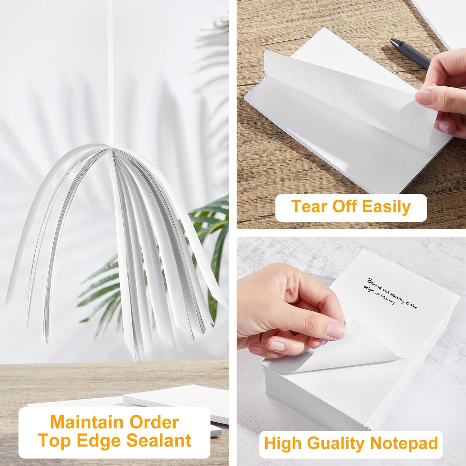 Fainne 4 x 6 Inch Paper Notepads White Scratch Memo Pad Blank for Waitress Waiter Book to Do Grocery List Small Notebook Restaurant Checkbook, White(90 Pack)