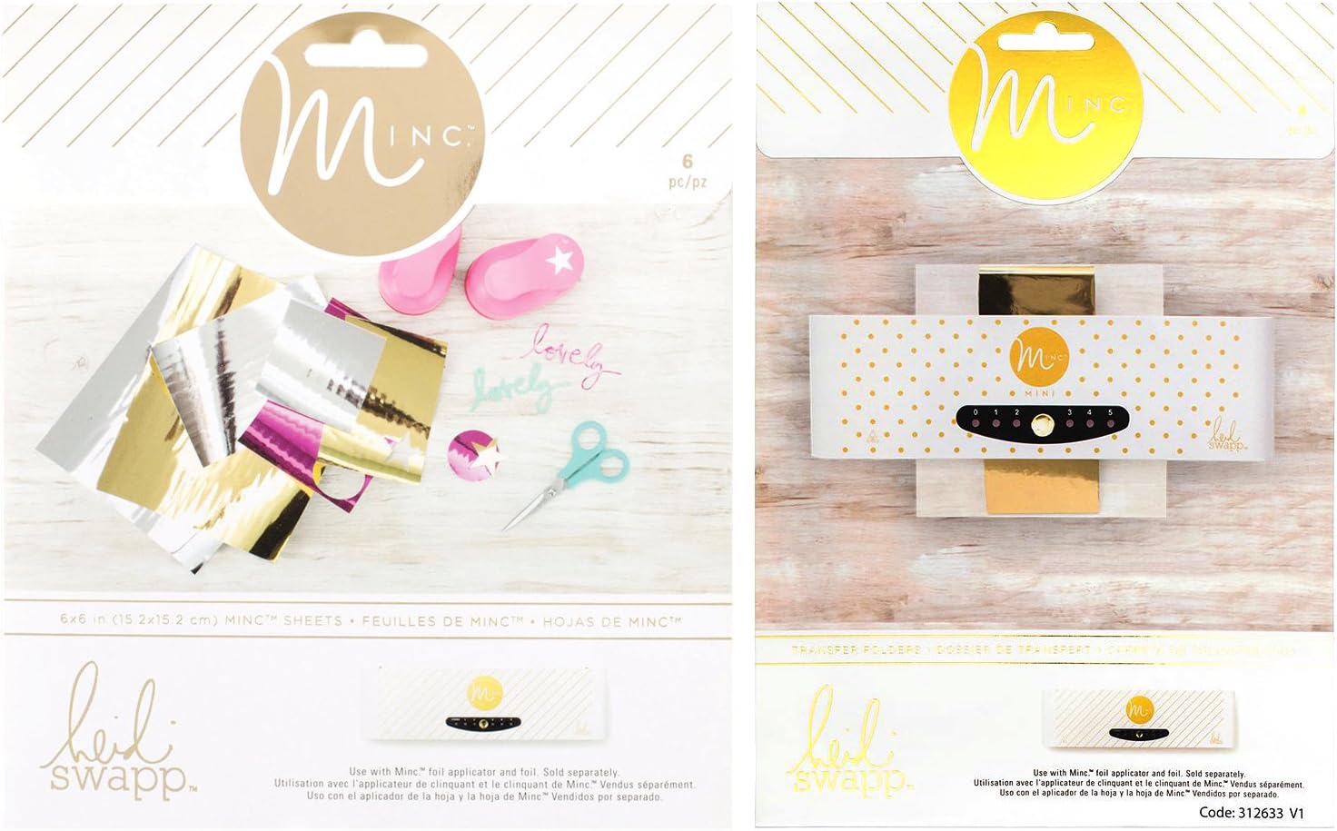 Heidi Swapp - Mini Minc - Transfer Folders & Toner Sheets - 6 Inch Foiling Machine Accessories Set