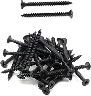 50pcs #8x2" Flat Head Phillips Drywall Screws Fine Thread Sharp Point Wood Screw, Carbon Steel 1022A, Black Phosphate