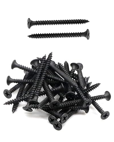 IMScrews 50 tornillos Phillips de cabeza plana 8 x 2 pulgadas rosca fina punta afilada acero al carbono 1022A fosfato negro