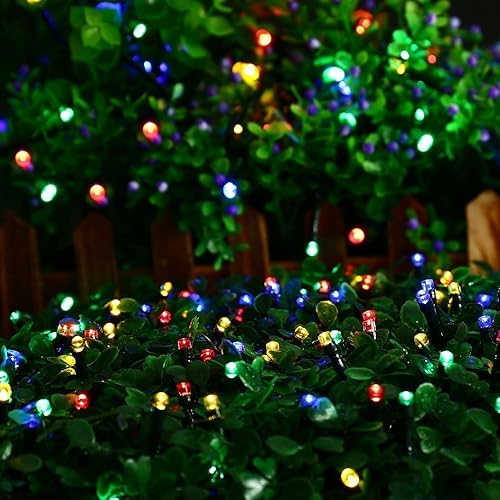 Miniatura 4 de Guirnalda de 300 luces LED solares de 105 pies, luz de Navidad con 8 modos de iluminación, luces impermeables para árbol al aire libre, Navidad,