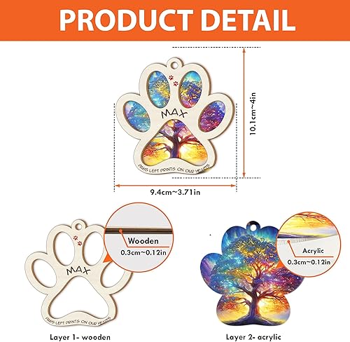 Miniatura 5 de Regalos conmemorativos personalizados para perros por pérdida de perro, adorno de atrapasoles conmemorativo con nombre de mascota, adorno acrílico