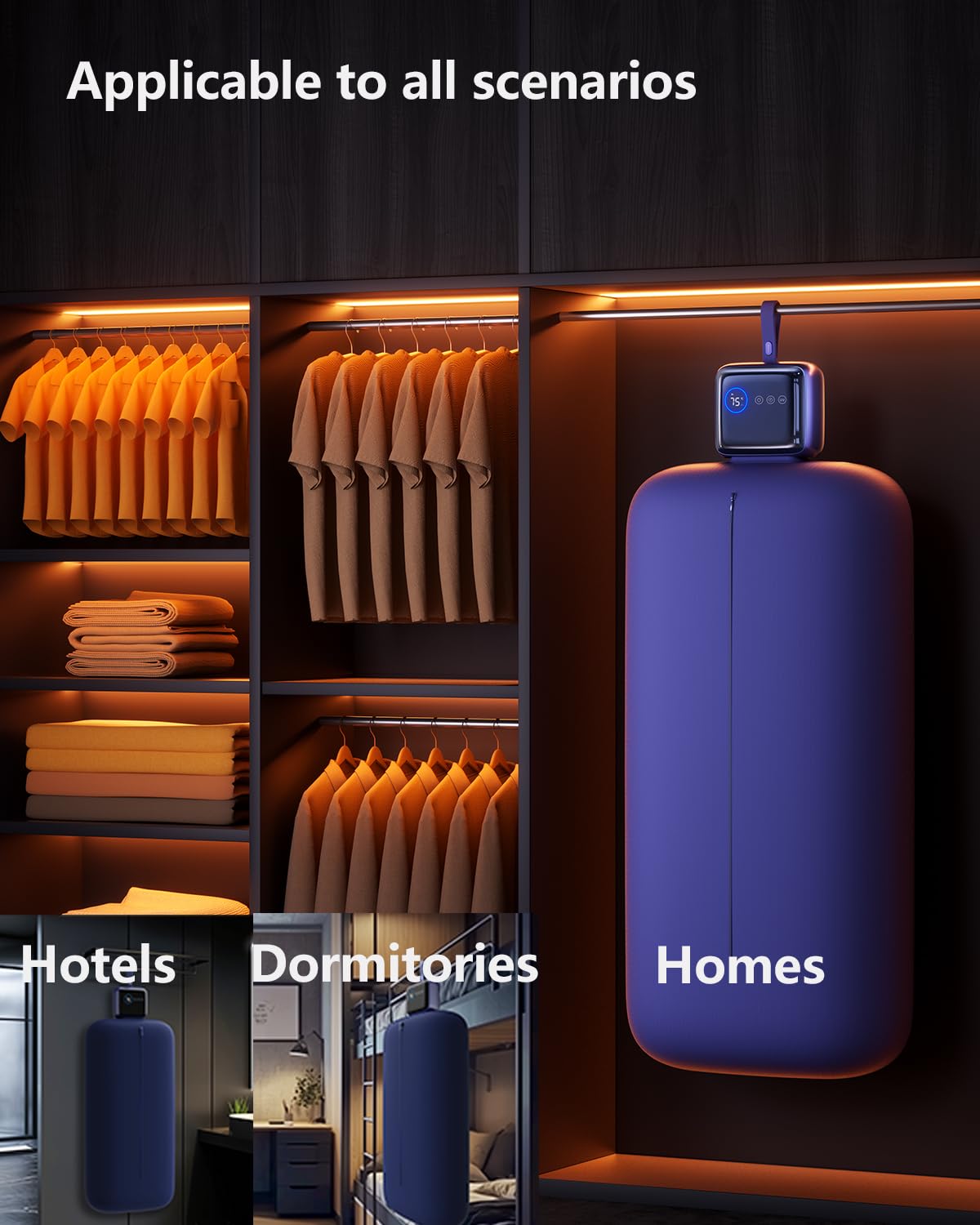 Portable Compact Clothes Dryer, Global Voltage Travel Dryer, Unique Design with 4 Drying Modules, 36-Decibel Silent design, Quiet Efficient Portable Drying System for Home, Travel & Dorm - 5