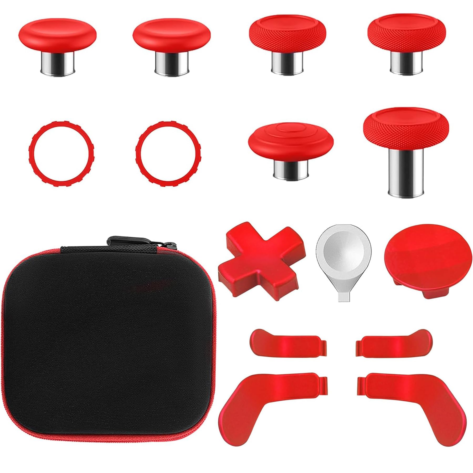 Pouce de Remplacement pour la Manette Xbox One Elite Series 2, kit d'accessoires Joystick Magnétique Métallique Compatible avec la Manette sans Fil Xbox Elite Series 2 Core (Rouge)