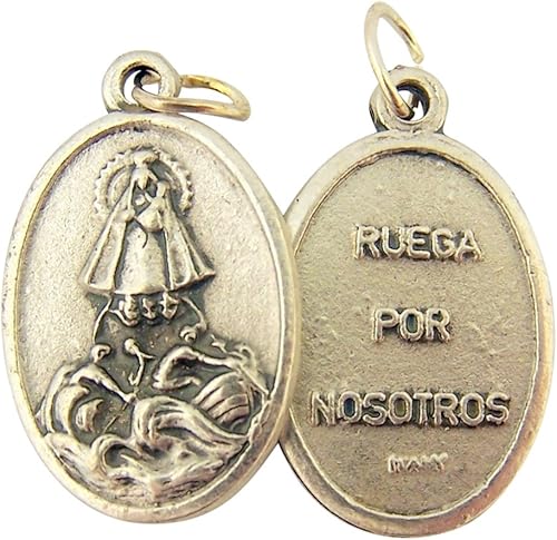 Catholic Patron Saint Medals Base en tono plateado, 1 pulgada, juego de 2