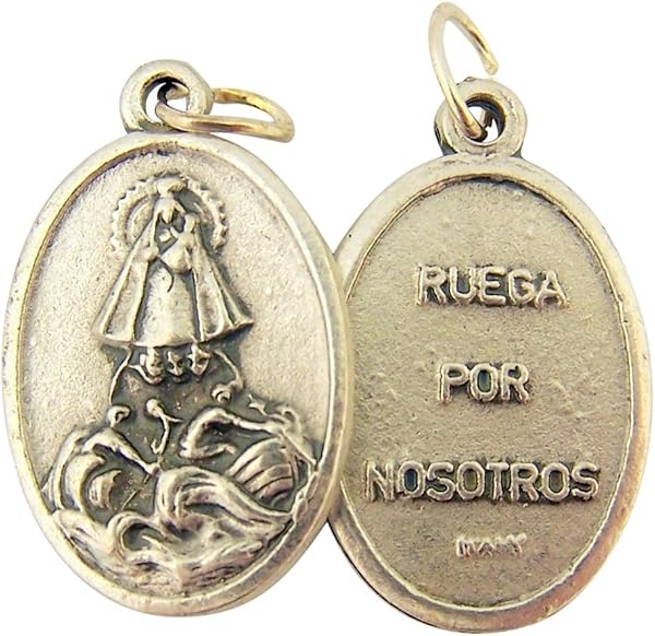 Catholic Patron Saint Medals Silver Toned Base, 1 Inch, Set of 2, Silver - 1
