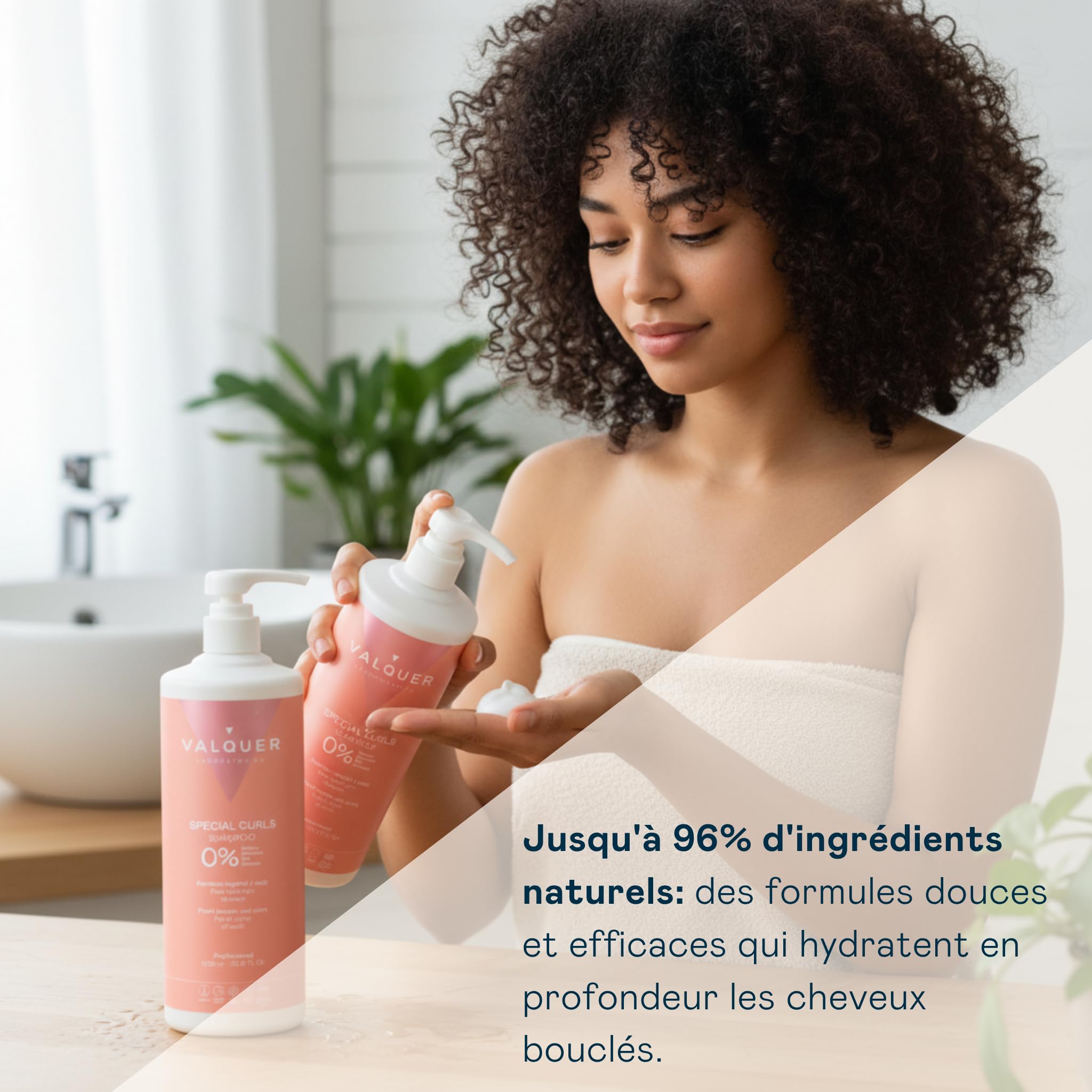 VALQUER Pack CURLY Routine Cheveux Bouclés | Shampooing 1 L & Masque 975 ml