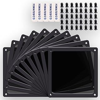 Fan Filter 120mm Dust Filter PC Dust Mesh Filter, Magnetic Frame Dustproof Case Cover Fan Grills Nylon 80 Mesh for Computer Cooler Fan/PSU/Routers(Nylon, 120 * 120mm, 10pcs, Black)