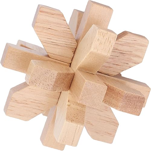 Miniatura 5 de Rompecabezas de madera para el cerebro, rompecabezas de desenmarañamiento de bloqueo, rompecabezas de madera entrelazados, juguete de prueba de
