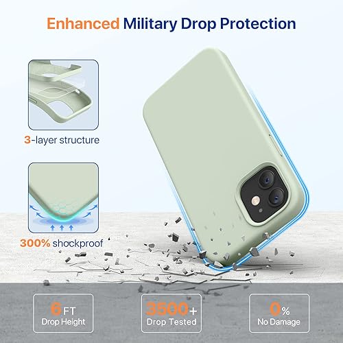 Miniatura 1039 de Miracase - Funda diseñada para iPhone 11 con protector de pantalla, funda de goma de silicona líquida, protección total contra caídas y a prueba