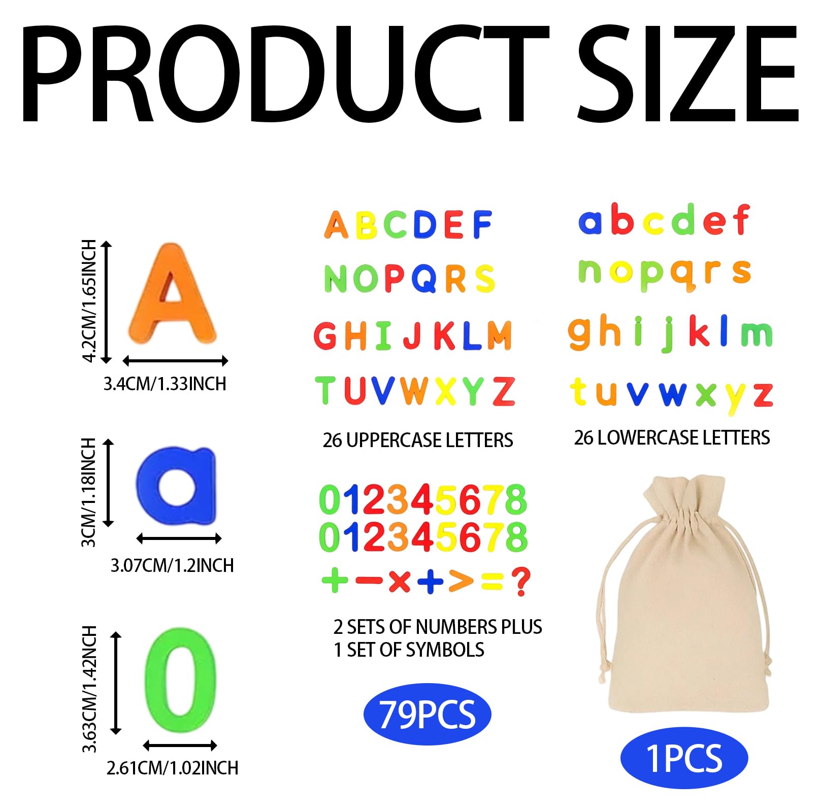 79 Pcs Magnetic Letters, Colorful Kids Learning Toys, Magnetic Letters And Numbers - Image 2