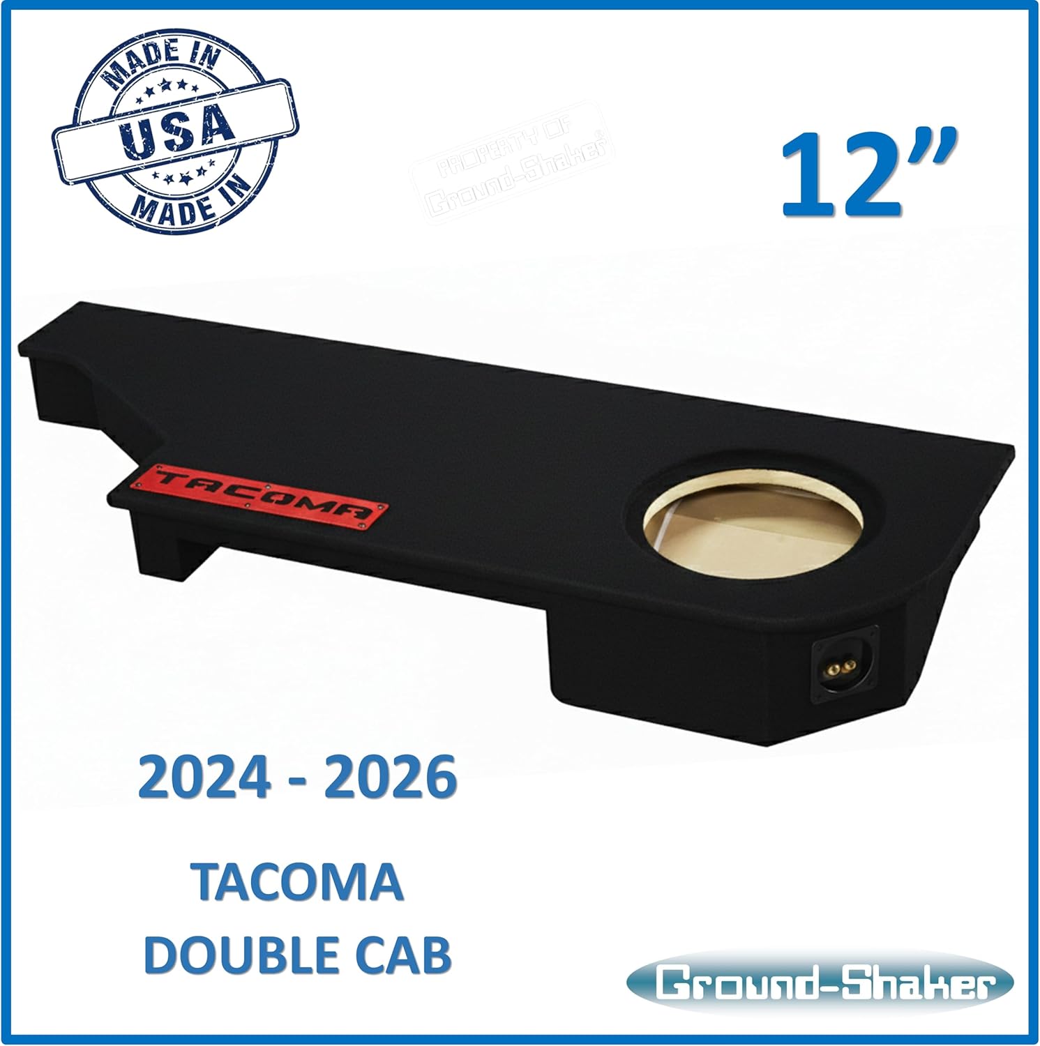 Compatible with Tacoma Double Cab 2024 2025 2026 12" Single Sub Box Subwoofer Enclosure Ground Shaker Box Car Audio Stereo System