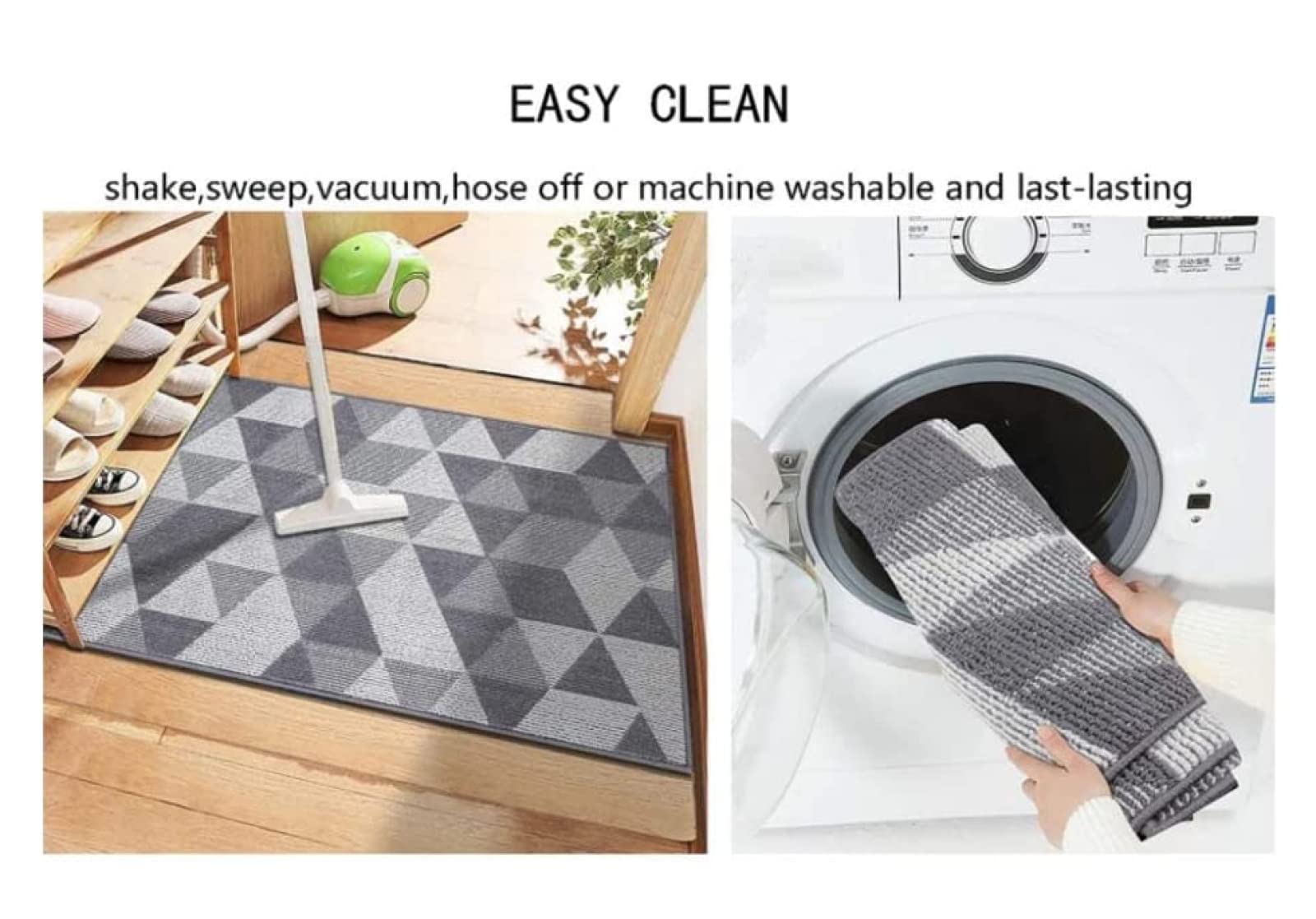 Paillasson Coeur Abstrait Gris Paillasson Exterieur Entree Antidérapant Paillasson Interieur Lavable Tapis Entree Interieur pour Chambre Cuisine Entrée Couloir 60x90cm
