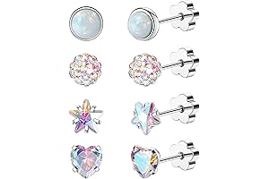 14K Gold Screw Back Stud Earrings, Hypoallergenic Flat Back Earrings