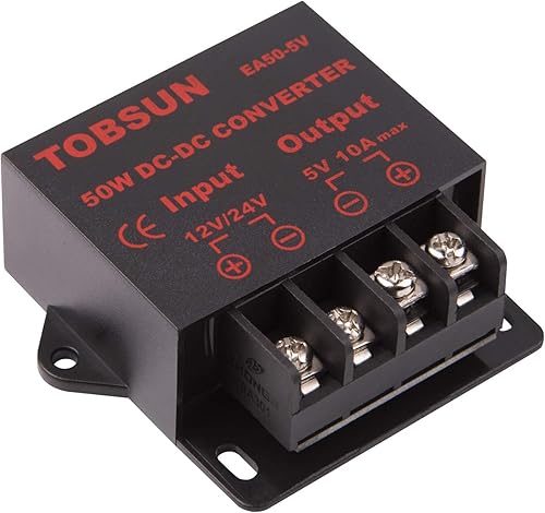 Miniatura 4 de Convertidor de 12 V a 5 V - iGreely DC 12V 24V a 5V 10A Adaptador de convertidor reductor de voltaje CC Regulador de fuentes de alimentación Módulo