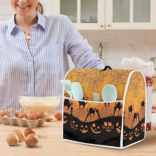 Miniatura 4 de Cubierta para batidora de cocina de gato de Halloween de 4.5 a 5 cuartos de galón, cubierta de licuadora para café Macine, cubierta para batidora de
