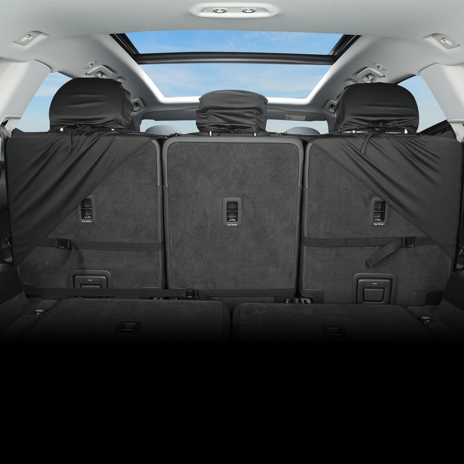 GIANT PANDA Rear Bench Seat Cover for Toyota RAV4 (2013–2025), Corolla (2014-2019 XSE,XLE, Not Hybrid), Prius (2010–2025),Corolla Cross, Faux Leather 60/40 Split Back Seat Protector (Black)