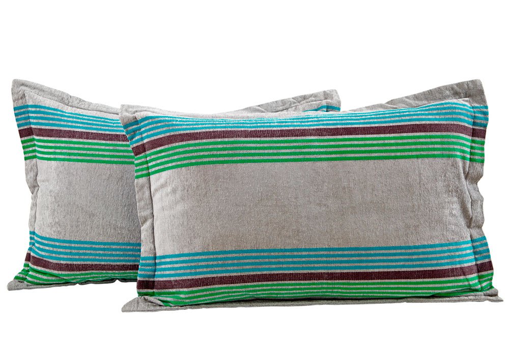 Maspar Metro City Metro Stripe Viscose Pillow Sham - 20"x30", Blue-image-3