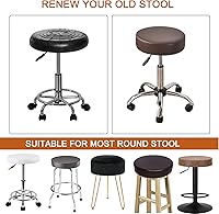 Vista 4 de HAOYONG Juego de 4 fundas redondas para taburetes de bar, impermeables, de poliuretano, fundas elásticas para taburetes de bar, fundas para sillas