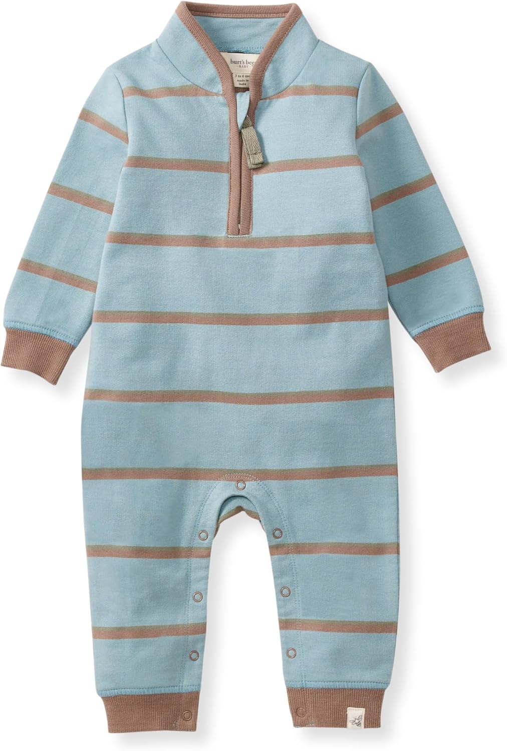 Burt's Bees Baby baby-boys 100% Organic Cotton One-piece Long Sleeve High Neck Jumpsuit Coveralls